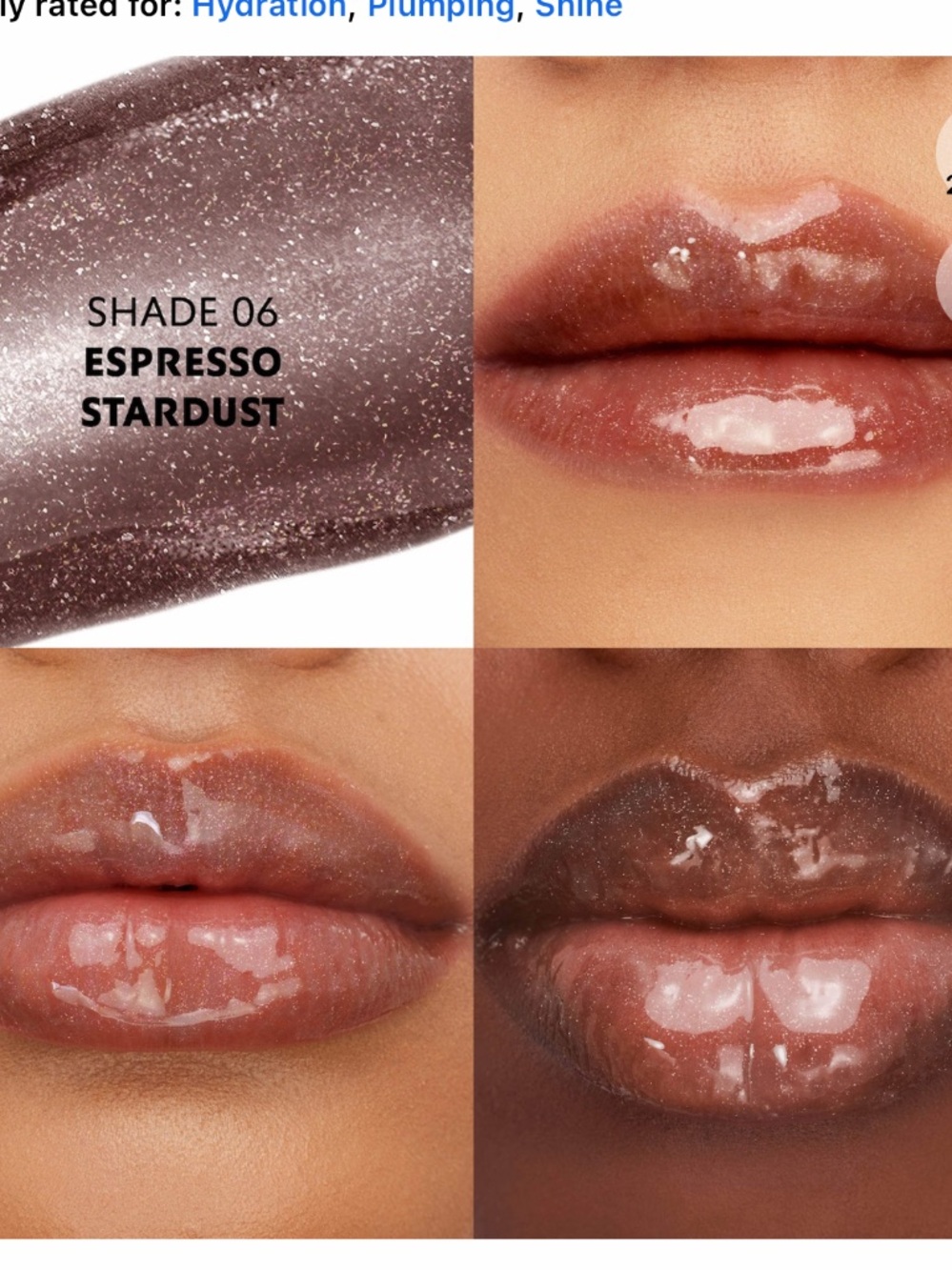 YSL 6 Espresso Stardust plumping lip oil Shimmering Lip Gloss
